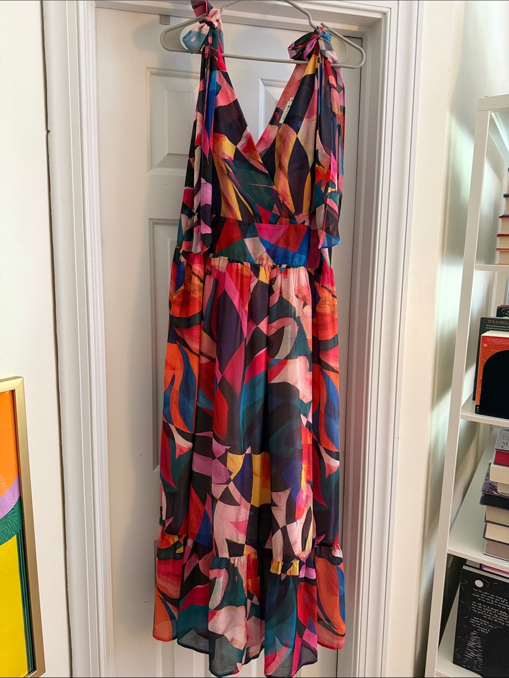 Colorful Abstract Maxi Dress - Vibrant Multi-Color